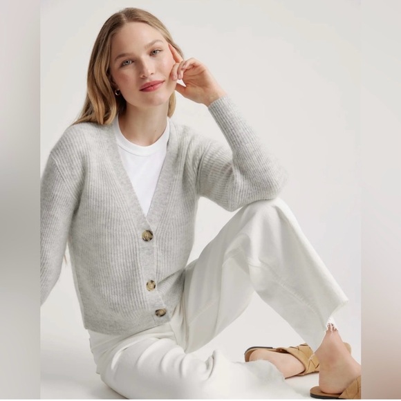 Quince Baby Alpaca Wool cropped cardigan - Picture 2 of 6